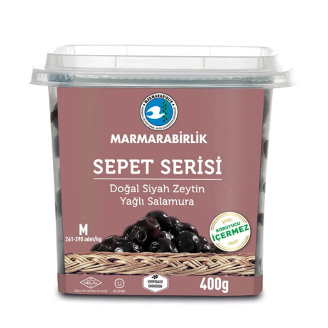 BLACK OLIVES 410gr MARMARA M(261-290)