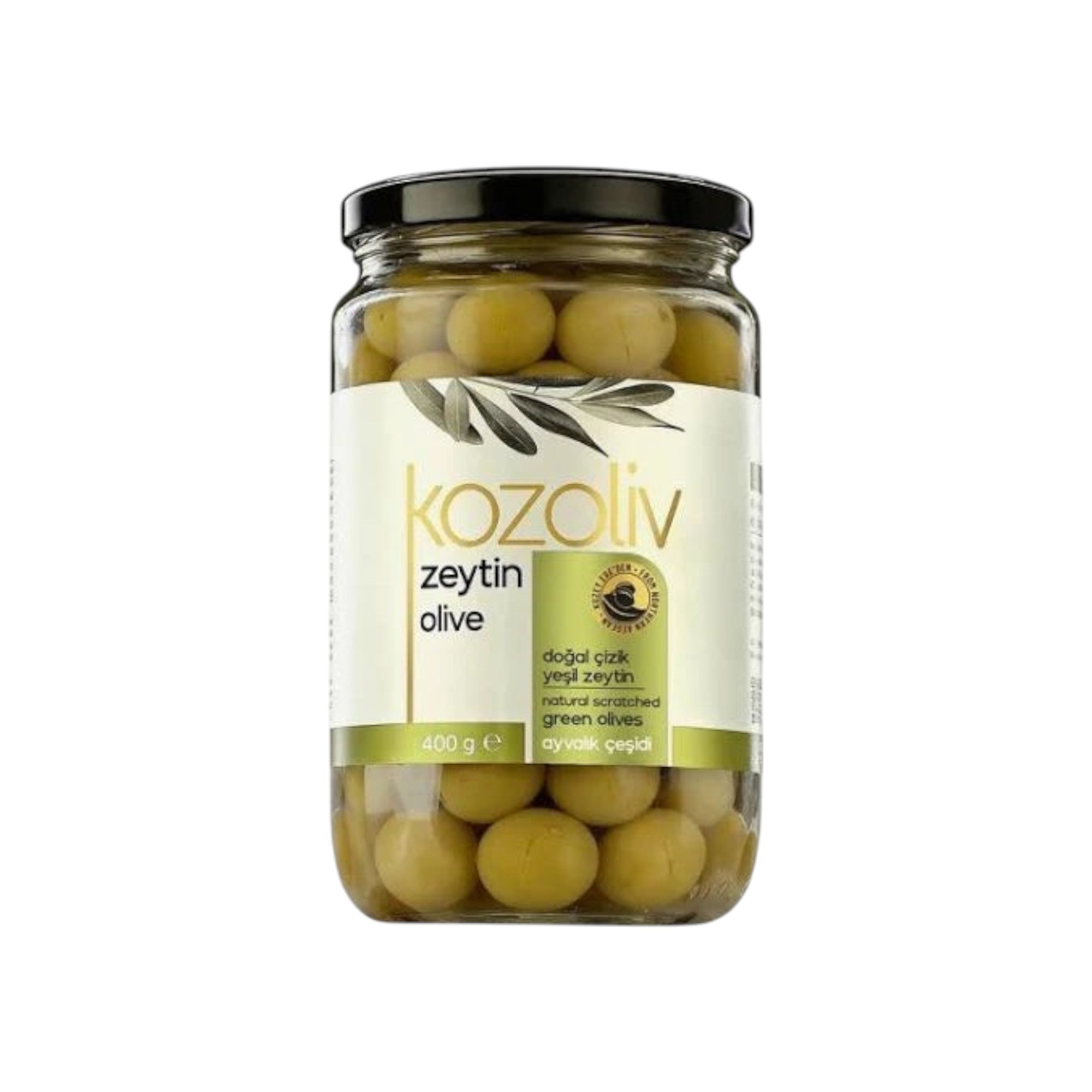 KOZOLIV SCRATCHED TURKISH GREEN OLIVES 400g