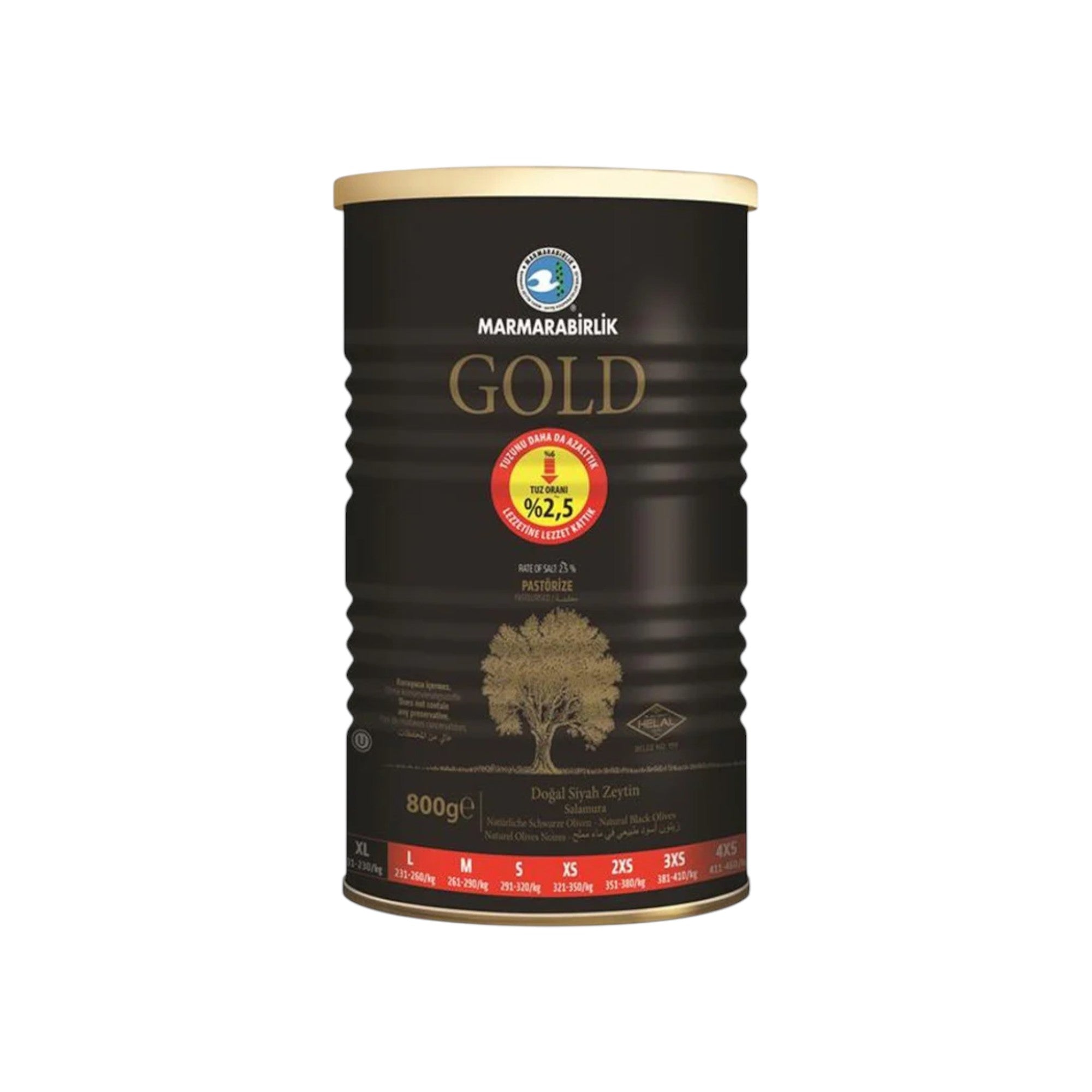BLACK OLIVES 1260gr MARMARA -GOLD xl(201-230)