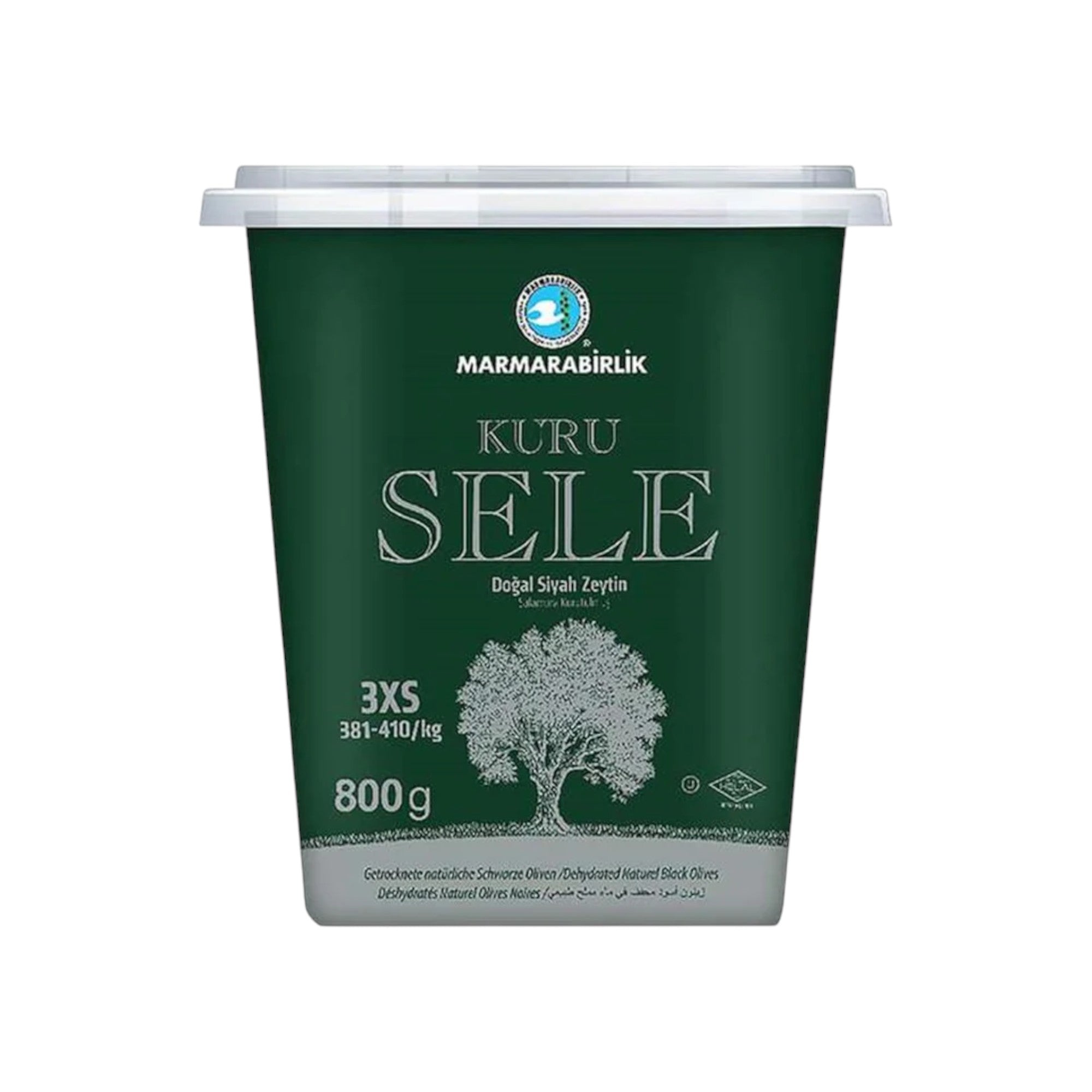 DEHYDRATED BLACK OLIVES 800gr MARMARA -3XS (381-410)